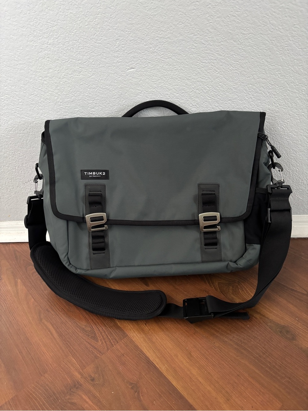 Timbuk2 Slate Gray Messenger Bag with Black Trim